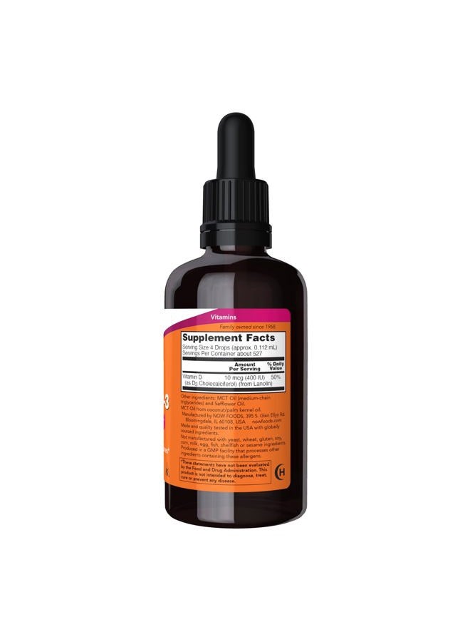 now Supplements, Liquid Vitamin D-3, Strong Bones*, Structural Support*, 2-Ounce  - Image 2