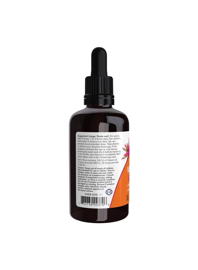 now Supplements, Liquid Vitamin D-3, Strong Bones*, Structural Support*, 2-Ounce  - Image 3