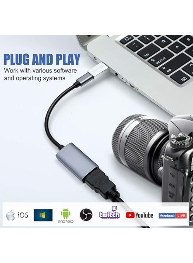 كارت التقاط فيديو HDMI إلى USB-C | جهاز تسجيل 4K مع إخراج 1080P 60FPS للبث المباشر والألعاب والتسجيل - Image 4