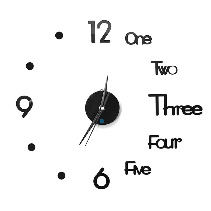 ABOUT SPACE Wall Sticker Clock - DIY 3D Adhesive Sticker, Non-Ticking, Frameless, Plastic EVA Analog Watch with Adjustable Sizes (25 cm - 50 cm) for Livingroom, Bedroom, Office Decor, Home Gift - Image 1