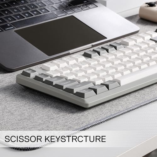 Redragon BK7114 Low-Profile Wireless Computer Keyboard, 98 Keys Slim Office PC Scissors Mechanism Keyboard w/ 2.4G BT Wireless Connection, Tactile Quiet Keystroke, Mixed Color Keycaps - Image 4