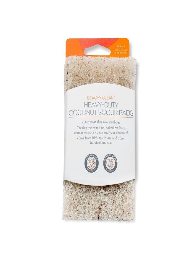 Full Circle Beachy Clean, Heavy Duty Scour Pads Made with Coconut Shells, Plant-Based & Recycled Materials, Pack of 3 - Image 5