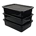 Pekky Pekky 13 L Food Service Bus Tubs with Lids, 3 Packs Commercial Tote Box, Black - Image 2