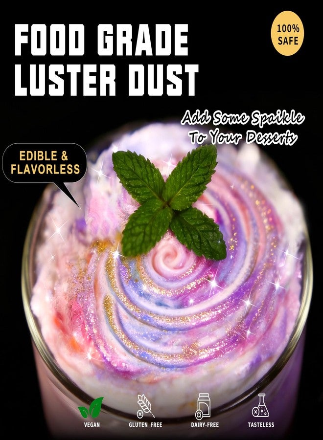 HomeHere Edible Luster Dust Food-Grade Glimmer Powder Glitter for Cake Decorating 15g, Edible Sprinkle Glitter for Cocktails Drinks Baking Candy Dessert Chocolate Vegan Tasteless - Image 2