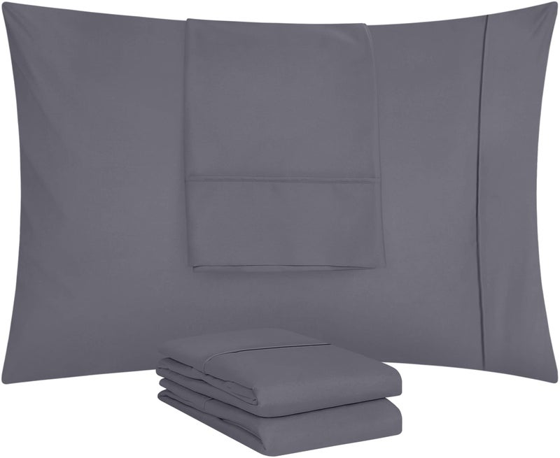 Utopia Bedding Standard Pillow Cases - 4 Pack - Envelope Closure - Soft Brushed Microfiber Fabric - Shrinkage and Fade Resistant Pillow Covers Standard Size 20 X 26 Inches (Standard, Grey) - Image 5