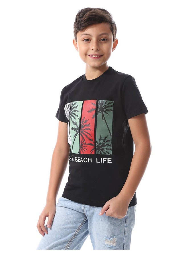 Andora Chest Printed Boys Regular Tee_Black - Image 5