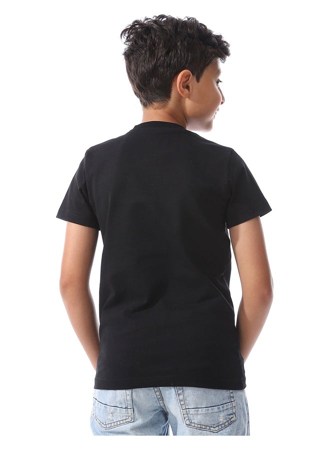 Andora Chest Printed Boys Regular Tee_Black - Image 3