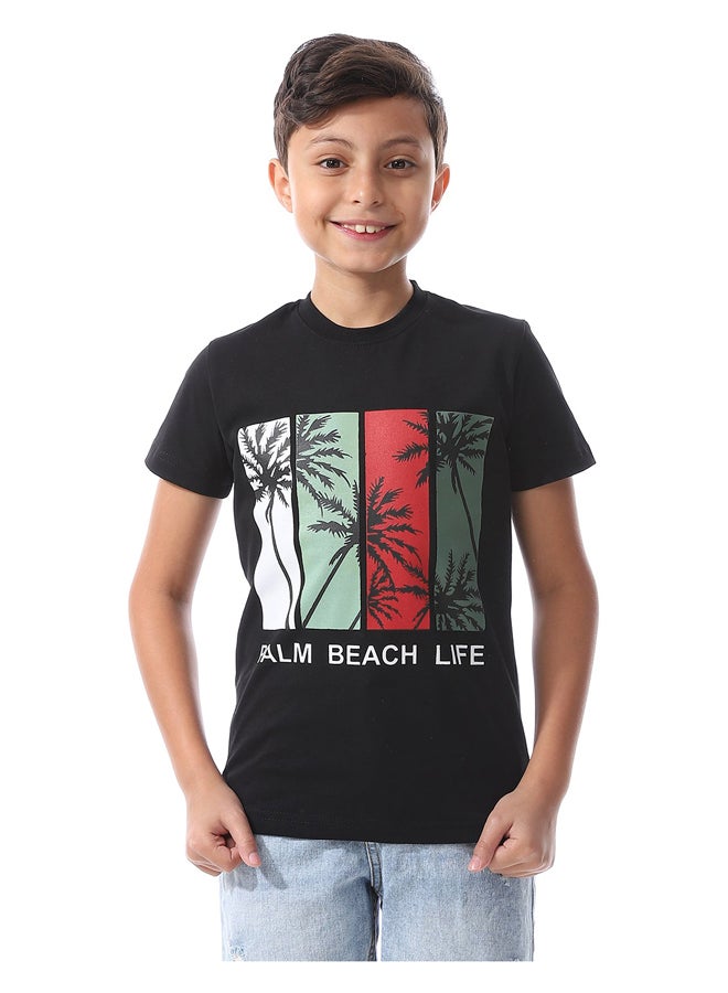 Andora Chest Printed Boys Regular Tee_Black - Image 2