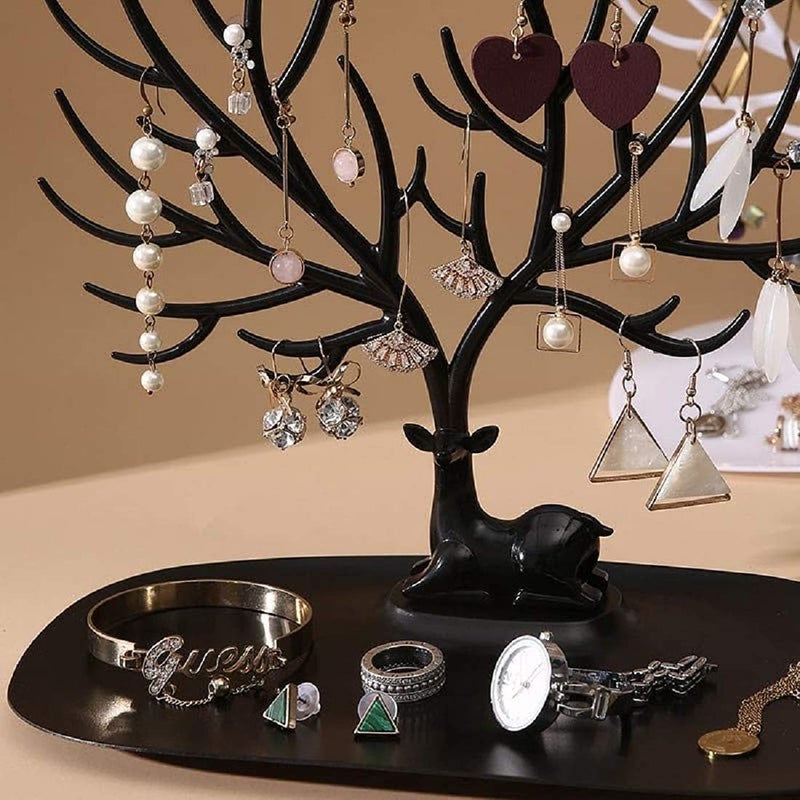 Tilak Venture Jewelry Organizer Deer Holder Stand Abs Plastic Earring Hanging Display Stand Bracelet Necklace Butterfly Jewellery Organizer Rack for Home Shop Key Holder 12536 - Image 3