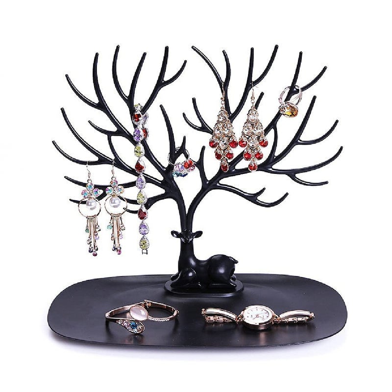 Tilak Venture Jewelry Organizer Deer Holder Stand Abs Plastic Earring Hanging Display Stand Bracelet Necklace Butterfly Jewellery Organizer Rack for Home Shop Key Holder 12536 - Image 1