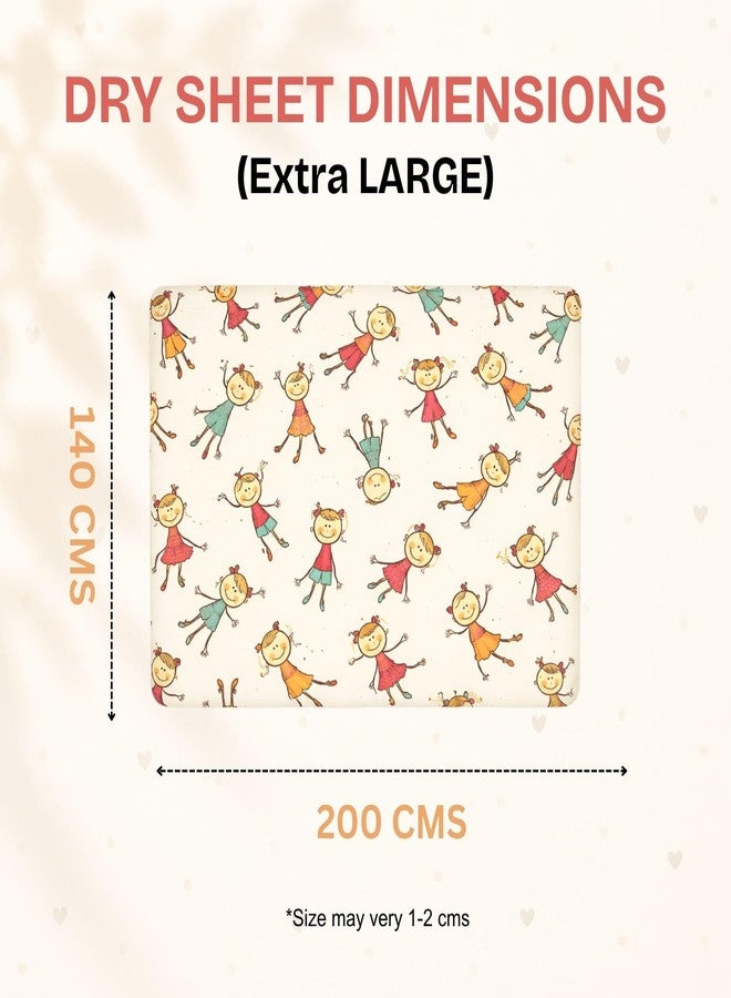 AHC Zikku Printed Dry Sheets for Baby Bed Size Double Bed Extra Large Soft |Comfortable |Extra Absorbency|Fast Dry (200x140 cm, White, Kids Print) - Image 3