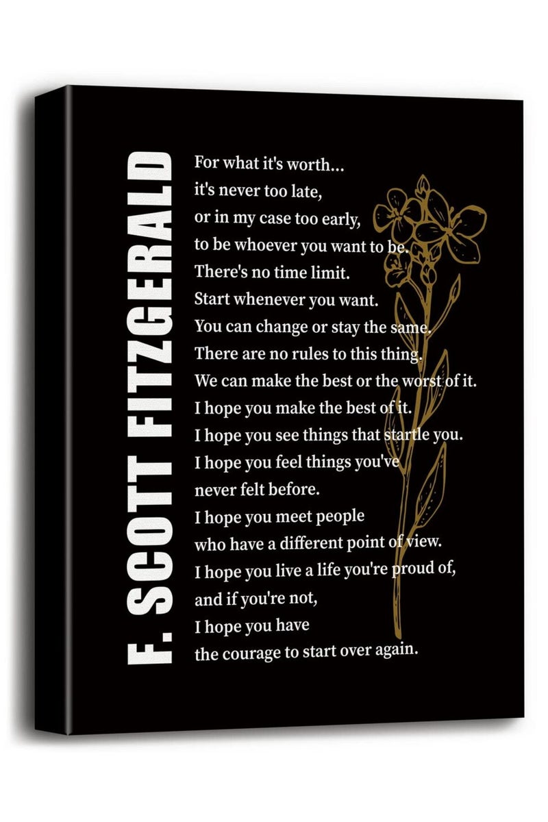 WKYAER F. Scott Fitzgerald Inspirational Canvas Wall Art - Image 1