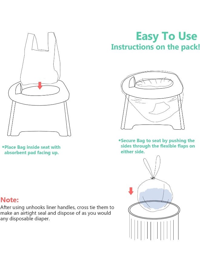 Sundee sundee Potty Chair Liners, Portable Disposable Potty Liner Bags for Universal Potty Training Toilet Seat, Toddler Outdoors Travel Baby Toilet Liners - 30 Pack - Image 3