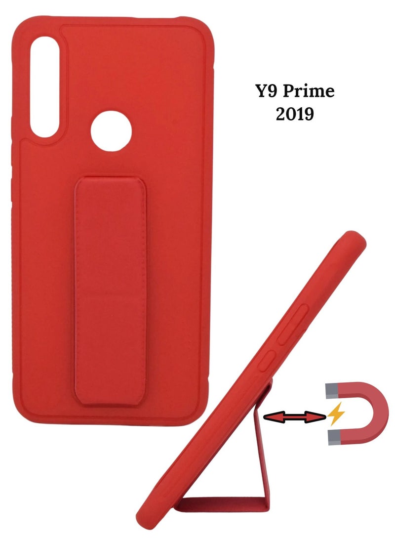 BORTONY Y9 Prime Case Fully Covered With Adjustable Finger Grip Holder+Mobile Stand Shockproof Anti Scratch Protective Case Cover For Huawei Y9 Prime - Image 1