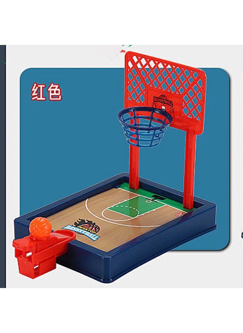 Mini finger catapult basketball machine children Table pitching basketball machine baby desktop fun interactive small toys Red basketball machine with 4 balls (bag)