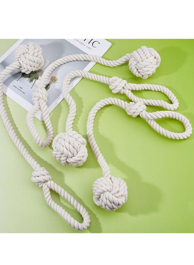 2 items Curtain Tiebacks Cotton Rope Knot Curtain Tie Solid Color Polyester Cotton Curtain Fastener Curtain Accessories Suitable for Curtains Screens Door Curtains Single Beige - Image 4