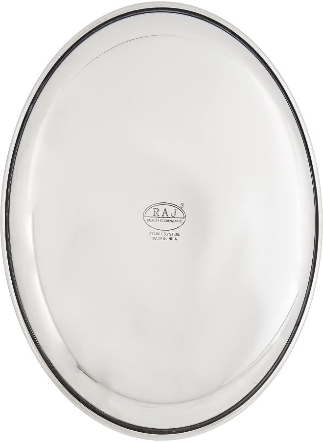 RAJ Raj Steel Thali Plate - 28.5 cm, CP0012 - Dinner Plate , Serving Plate , Mithai Plate, RICE PLATE  - Image 5