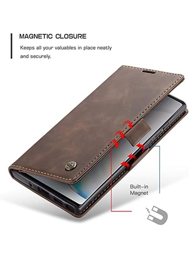 إيروريكس جراب محفظة جلدي لهاتف Samsung Note 10 Lite Galaxy A81 بتصميم كلاسيكي مع فتحة بطاقة وإغلاق مغناطيسي جراب لهاتف Samsung Galaxy Note 10 Lite Galaxy A81 Galaxy M60S Note10 Lite Coffee - Image 2