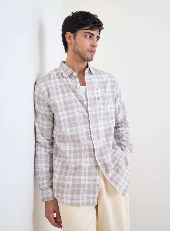 Styli Checked Regular Fit Long Sleeve Shirt - Image 1