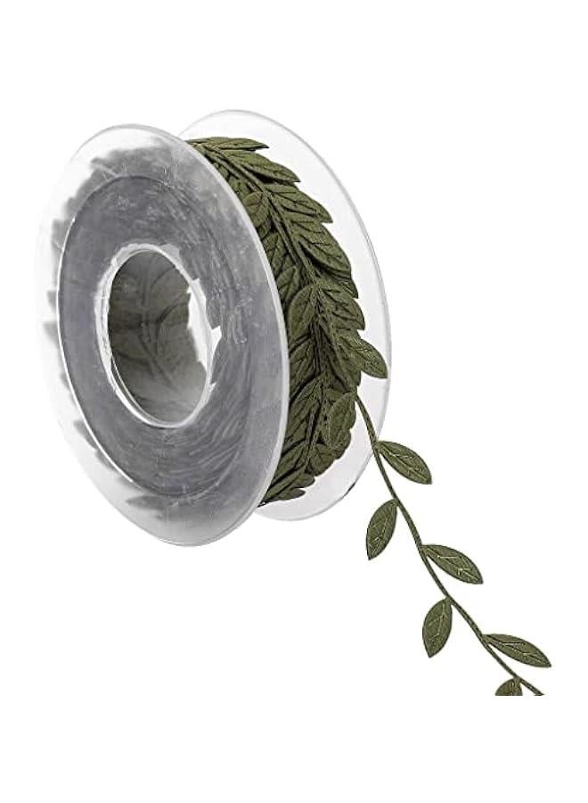Generic Lace Leaves Vine Garlands Ribbon Wedding Dress Bag DIY, Deep Green - Image 1