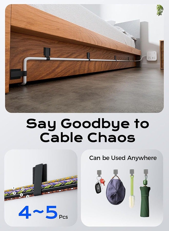 Reusable Cable Ties, 30pcs Self-Adhesive Hook and Loop Cable Ties, Cord Organizer for Appliances,Suitable for Office And Home Use, Cable Ties Can Easily Organize Desktop Wires and Network Cables  - Image 5