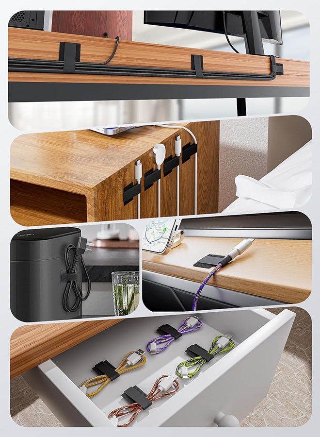 Reusable Cable Ties, 30pcs Self-Adhesive Hook and Loop Cable Ties, Cord Organizer for Appliances,Suitable for Office And Home Use, Cable Ties Can Easily Organize Desktop Wires and Network Cables  - Image 3