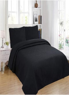 All American Collection All American Collection 3pc Modern Contemporary Soft Comfy Bedroom Bedspread Quilt Set (Black, King/Cal King)  - Image 3