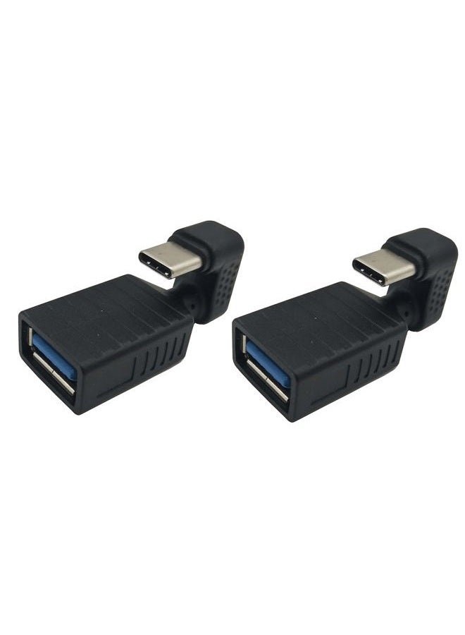 Traovien USB C 180 Degree Adapter (2-Pack), U Shape USB C to USB 3.0 A Male to Female Adapter Convertor Extension for Laptop, Tablet, Mobile Phone - Image 5