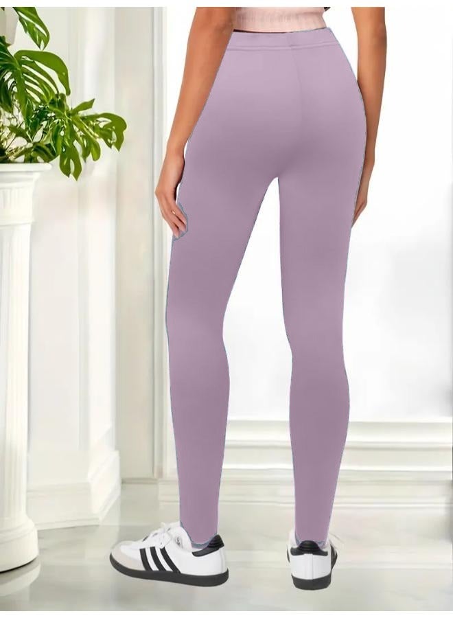 Women's Petite Leggings  Size Light-Weight Breathable Cotton-Spandex KU405  - Image 2