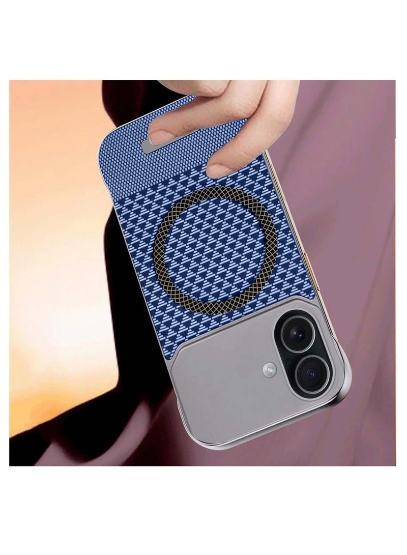 دبليو تيك غطاء حافظة أيفون 17 5G 2025 معدن مغناطيسي بدون إطار بنسيج قماشي نحيف مع Magsafe (MCCPSN) - رمادي/أزرق - Image 3