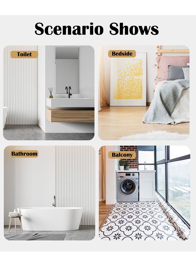 ZCM-HAPPY 2-Piece Fashion Cartoon Bear Floor Mat Crystal Velvet Water And Oil Absorbent Kitchen Mat Door Mat Bathroom Corridor Entrance Non-slip Super Absorbent Quick-drying Non-slip Mat 50x160CM+50x80CM - Image 2