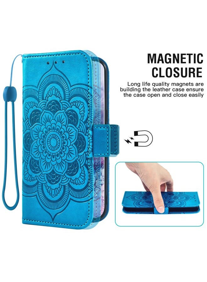 Asuwish Compatible with Samsung Galaxy A13 5G Wallet Case and Tempered Glass Screen Protector Leather Flip Credit Card Holder Cell Phone Cover for Gaxaly A13 G5 Galaxies 13A SM A136U Women Men Blue - Image 4