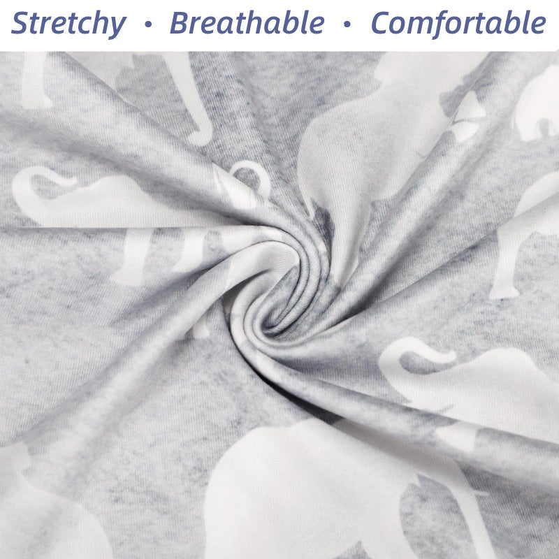DILIMI Nursing Pillow Cover, Soft Stretchy Nursing Covers for Breastfeeding Pillows, 1 Pack Reversible Removable Slipcover for Baby Boy and Girls, Grey Elephant - Image 2