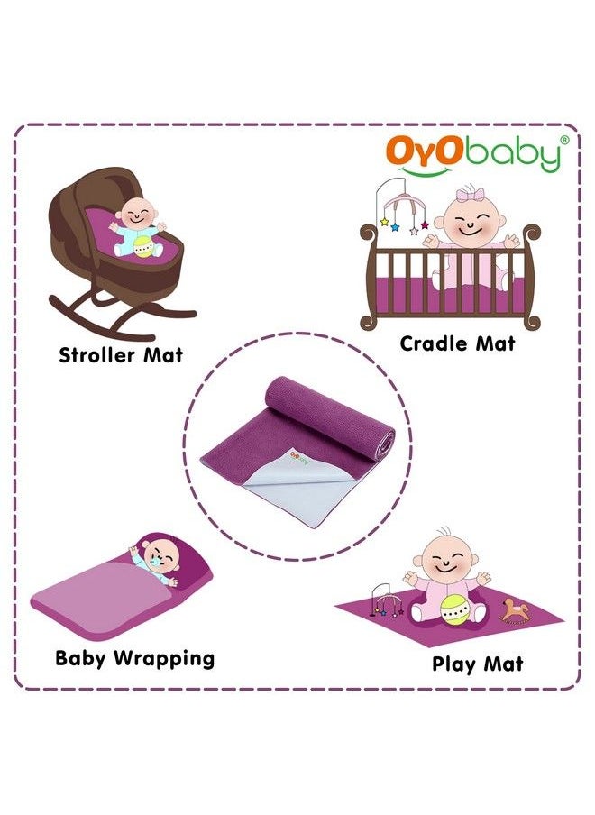 Quickly Dry Super Softreusable Mat Underpad Absorbent Sheets Mattress Protector (Size: 100Cm X 70Cm) (39 Inch X 28 Inch ) Rani Pink M