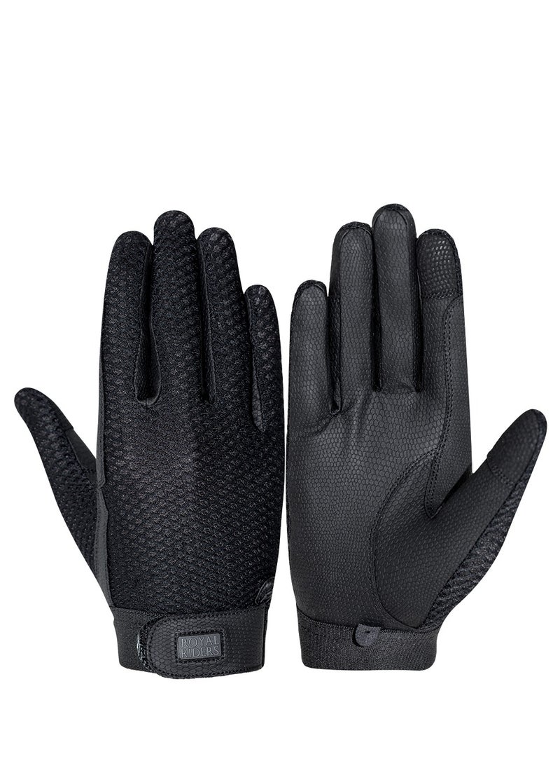 Royal Riders Premium Horse Riding Gloves - Tackified Serino-KT with Honeycomb Mesh, Breathable & Durable Equestrian Gloves for Men & Women - #10062040  - Image 1