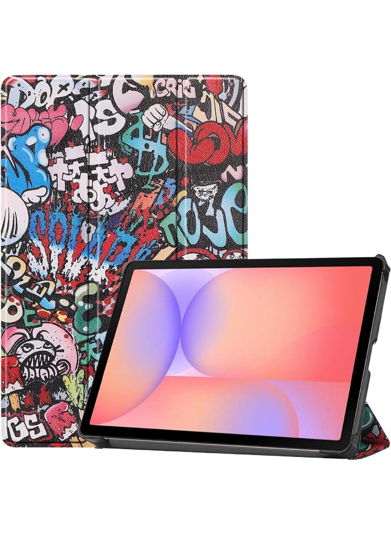 VKL Case Compatible with Galaxy Tab S10 Lite 10.9 inch 2025 Tri-Fold Smart Tablet Case, Hard PC Back Shell Slim Stand Folio Case Cover [Support Pen Magnetic Charging] (Graffiti) - Image 1
