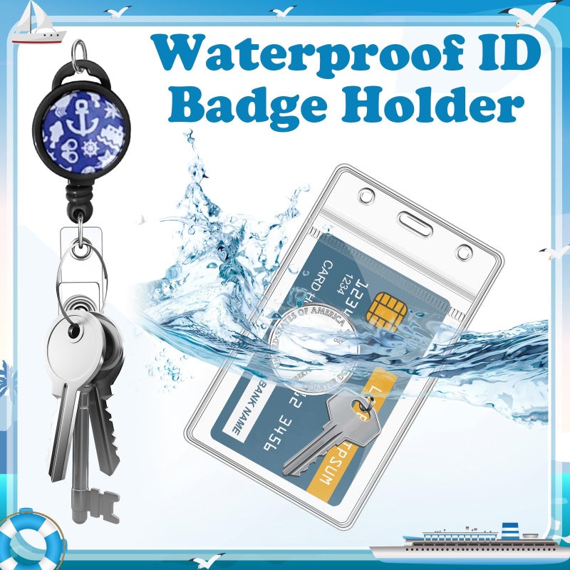 HONSIO 2 Pieces Cruise Lanyard for Ship Cards Lanyards with Retractable Badge Reel Waterproof ID Badge Holder 2026 Cruise Essentials Accessories - Image 4
