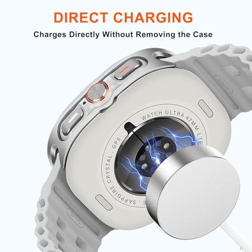 Suphart Metal Cases Compatible with Samsung Galaxy Watch Ultra (2025/2024) 47mm Case, Stainless Steel Protective Cover Rugged Bumper with Back Frame for Galaxy Watch Ultra, Silver/White - Image 5