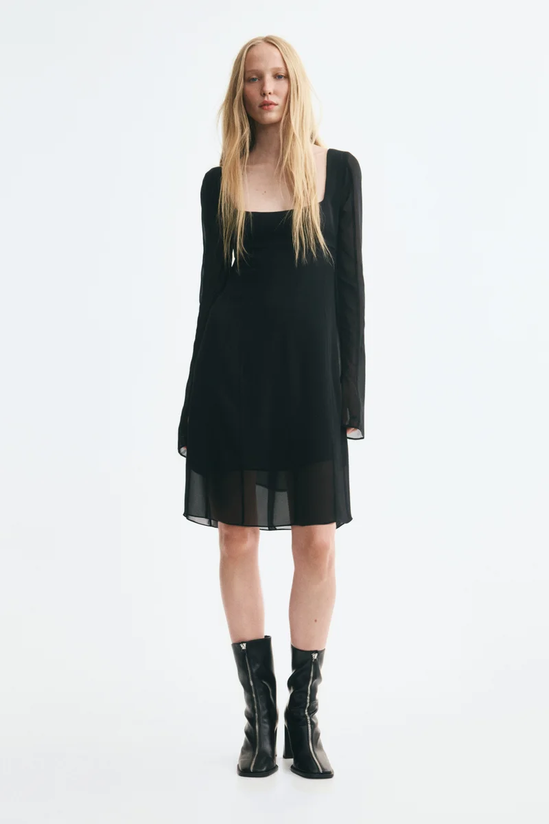 H&M Fitted crêpe dress