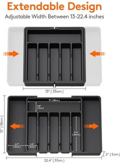 Expandable Kitchen Drawer Organizer Adjustable utensils organizer Large cutlery organizer for Compact Plastic Storage for Spoons Forks Knives - pzsku/Z3AF80CE024220B0DFE82Z/45/_/1717726414/e19429e6-59ea-42f7-9e48-ae432d6e475a