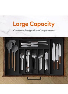 Expandable Kitchen Drawer Organizer Adjustable utensils organizer Large cutlery organizer for Compact Plastic Storage for Spoons Forks Knives - pzsku/Z3AF80CE024220B0DFE82Z/45/_/1725599265/1131ed72-db7c-4241-bb98-e0608358e655