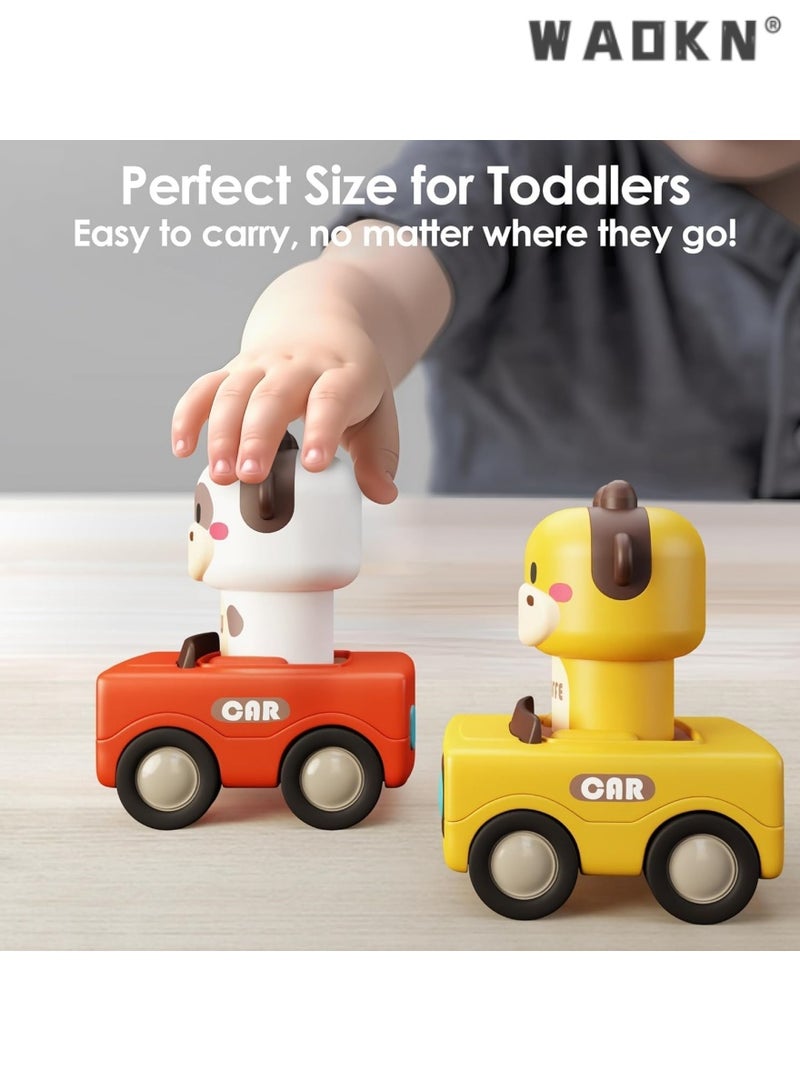 دبليو أيه أو كي أن 2024 نموذج 1-3-year-old الرضع لعبة سباق الحيوانات ، مصممة خصيصا للأطفال دفع وسحب عربة تعليمية للأطفال ، 6-12 شهرا من العمر الرضع ، احتكاك السيارات السلطة مجموعة ( 4 مجموعات ) - Image 5