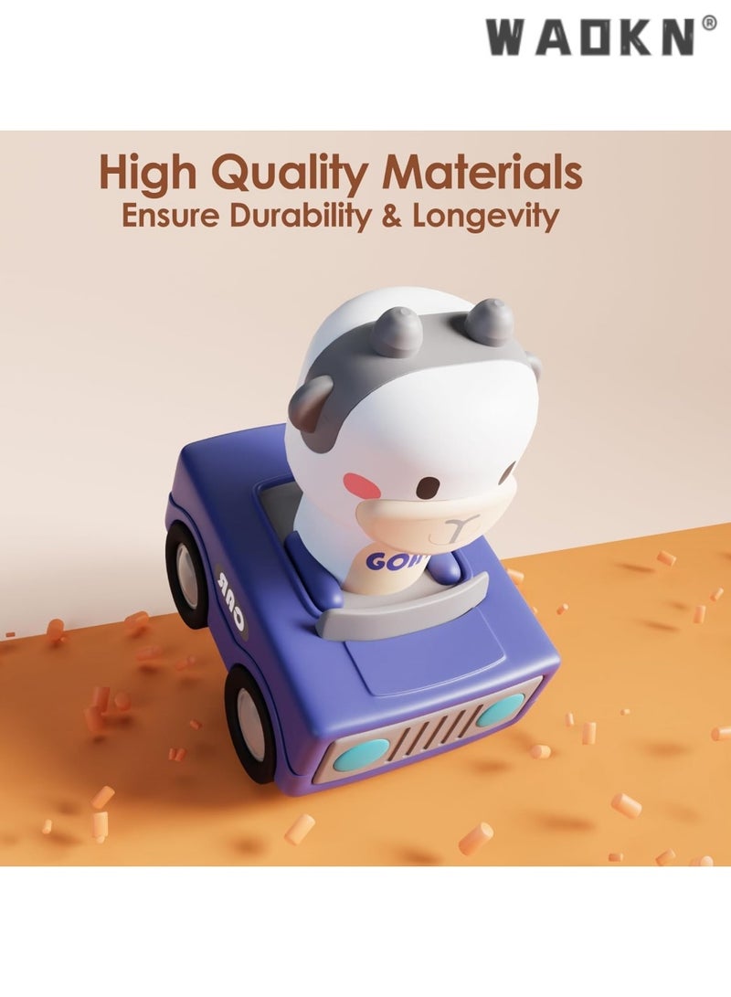 دبليو أيه أو كي أن 2024 نموذج 1-3-year-old الرضع لعبة سباق الحيوانات ، مصممة خصيصا للأطفال دفع وسحب عربة تعليمية للأطفال ، 6-12 شهرا من العمر الرضع ، احتكاك السيارات السلطة مجموعة ( 4 مجموعات ) - Image 4