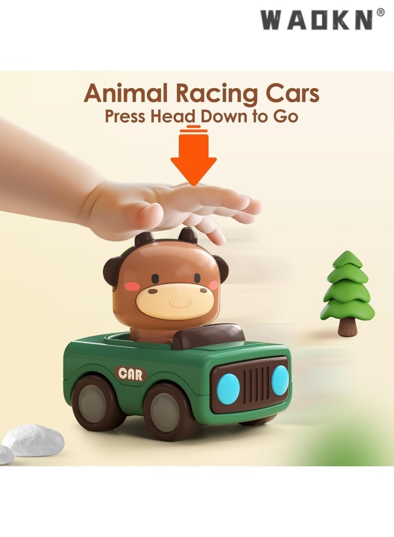 دبليو أيه أو كي أن 2024 نموذج 1-3-year-old الرضع لعبة سباق الحيوانات ، مصممة خصيصا للأطفال دفع وسحب عربة تعليمية للأطفال ، 6-12 شهرا من العمر الرضع ، احتكاك السيارات السلطة مجموعة ( 4 مجموعات ) - Image 2