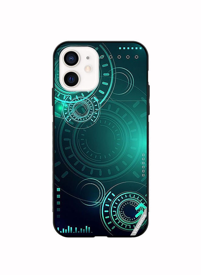 VR CREATIVE Protective Case Cover For Apple iPhone 12 mini Green Technology Design Multicolour - Image 1