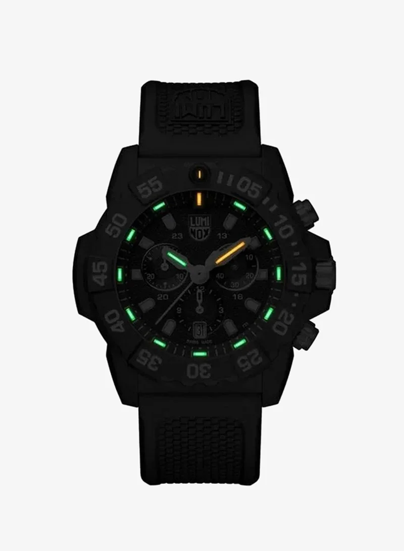 Luminox Men's Chronograph Round Shape Rubber Wrist Watch XS.3581 - 45 Mm