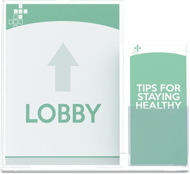 Deflecto Superior Image Sign Holder with Pocket 85 x 11  Clear 599401 - Image 4