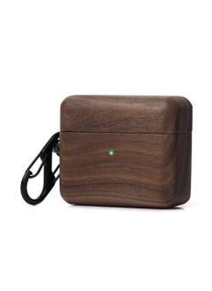 Wood Case for Airpod 3 , Full-Body Protective Case Wooden Cover with Carabiner Handcrafted Case Wooden Earbud Case Stylish Protector Case with Hook Stylish Holder for AirPods 3 2021
