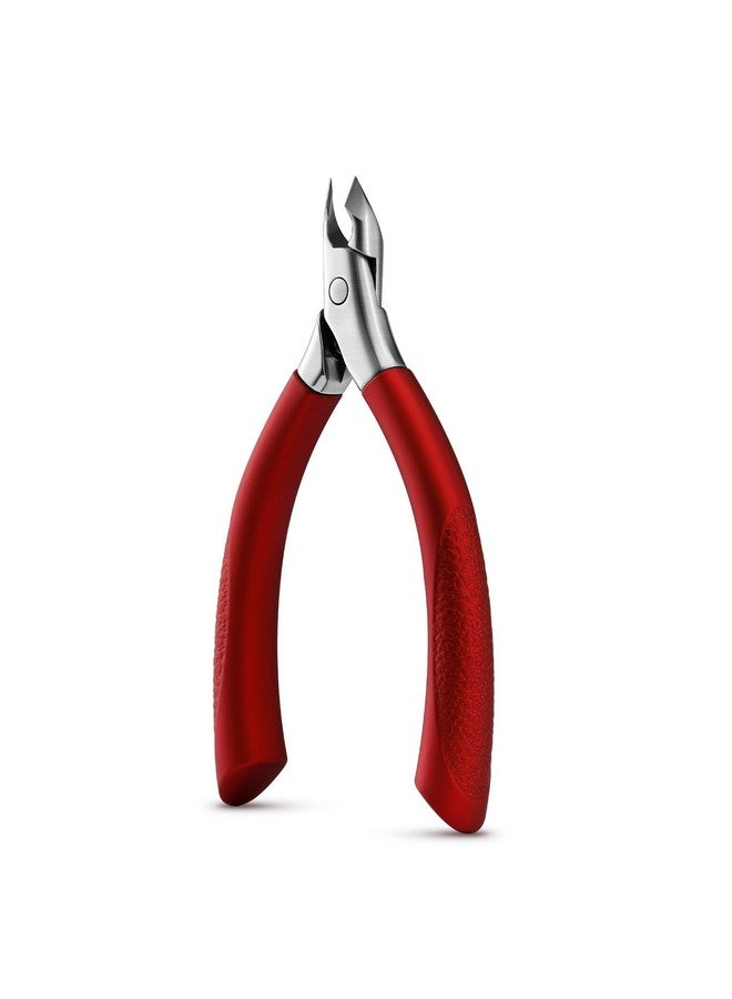 BEZOX Cuticle Clipper For Salon-Worthy Nails - Professional Half Jaw (5 Mm) Cuticle Trimmers With Silicon Handle For Expert Manicures, Precision Cuticle Cutters Premium Cuticle Tool - Red - Image 1