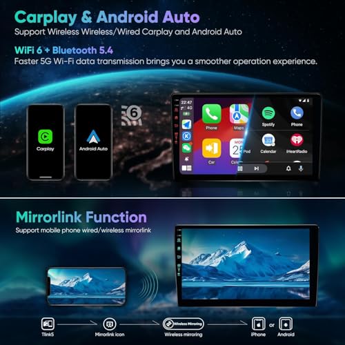 TWAHH 5GWiFi6(4Ram 64Rom)(1201Mbps) 10th for Chevy Silverado 2007-2013 Tahoe Equinox GMC Sierra Yukon Car Radio Android 13 Stereo with Wireless/Wire CarPlay Android Auto,1080P Camera - Image 3